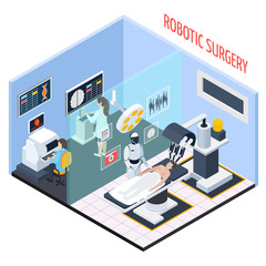 Canvas Print - Robotic Surgery Isometric Composition