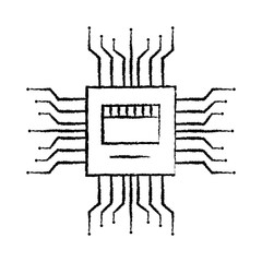 Wall Mural - motherboard circuit high tech electric hardware icon vector illustration