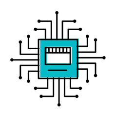 Wall Mural - circuit board connection hardware processor vector illustration