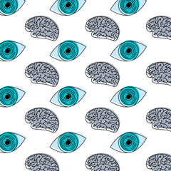 Wall Mural - technology eye security brain circuit pattern design vector illustration