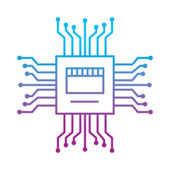 Wall Mural - motherboard circuit high tech electric hardware icon vector illustration