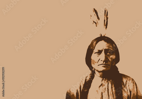 Cuadros en Lienzo Sitting Bull - chef indien - portrait - personnage célèbre - Amérique - guerrier