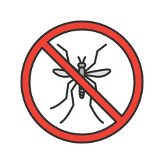 Sticker - Stop mosquitos sign color icon