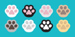 Cat paw vector dog paw icon logo cat breed doodle illustration character cartoon
