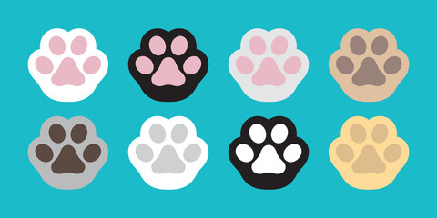 Wall Mural - cat paw vector dog paw icon logo cat breed doodle illustration character cartoon