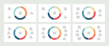Business Infographics. Circles With 3, 4, 5, 6, 7, 8 Steps, Arrows. Vector Templates.