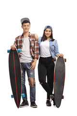 Sticker - Teenagers with longboards