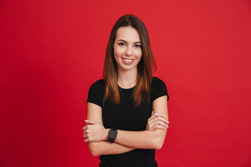 Sticker - Portrait of a smiling casual girl standing