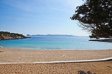 Cala Bassa Beach Overview In Ibiza 