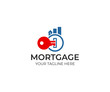 Key and real estate from graph logo template. Mortgage and chart from buildings vector design. Finance and property illustration