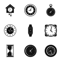 Canvas Print - Alarm clock icons set. Simple set of 9 alarm clock vector icons for web isolated on white background