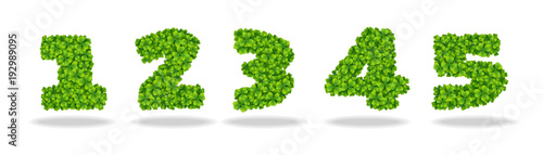 Fotomural Numeral from the leaves of the clover. Numeral 1-5