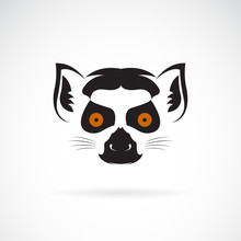 Vector Of Ring-tailed Lemur Head Design On White Background. Wild Animals. Easy Editable Layered Vector Illustration.