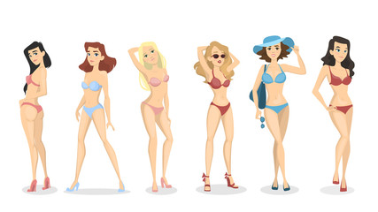 Women in bikini.