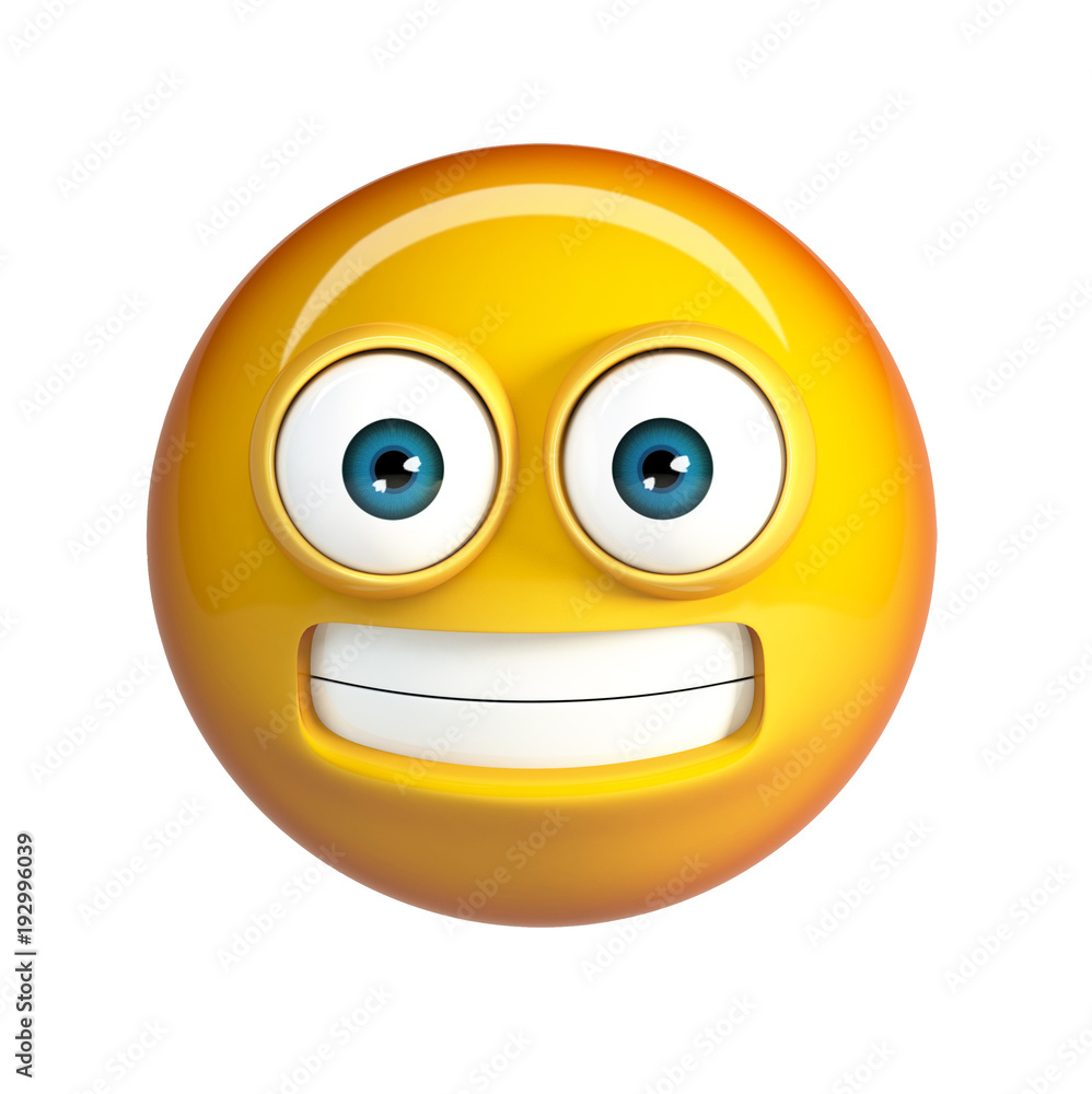 Scared Emoji. Ugh Face Emoticon. 3d Rendering isolated on white ...