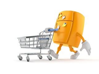 Sticker - Fridge character with shopping cart