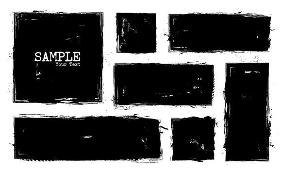 Fototapete - Grunge style set of square and rectangle shapes . Vector