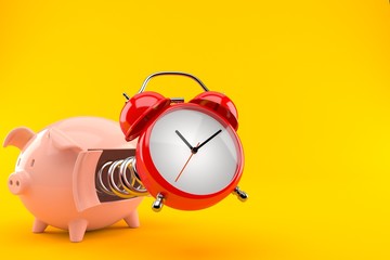 Sticker - Piggy bank with alarm clock