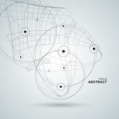 Aufkleber - Abstract circle design template. Dots and lines background