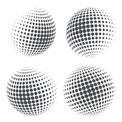 Wall Mural - Globe shape with halftone dots. Vector illustration