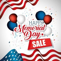 Canvas Print - happy memorial day sale vector illustration design