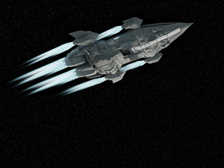 Wall Mural - spaceship aircraft for science fiction 3d rendering of alien spacecraft