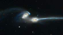 Colliding Galaxies,  Mice Galaxies, Spiral Galaxies In Constellation Coma Berenices. Elements Of This Image Furnished By NASA. Retouched Image.