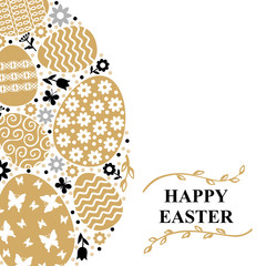 Canvas Print - Easter decorative card of eggs