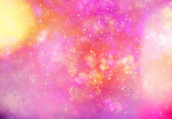 Wall Mural - star field in galaxy space with nebula, abstract watercolor digital art painting for texture backgro