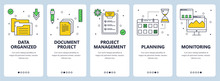 Vector Modern Thin Line Project Management Concept Web Banner Set