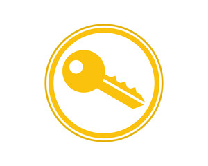 Wall Mural - yellow key locked storage safe secure image vector icon