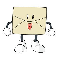 Sticker - vector of envelope cartoon