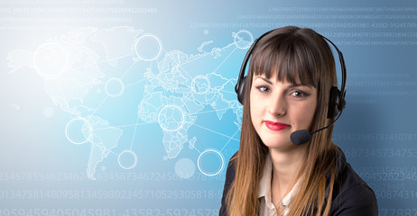 Female telemarketer