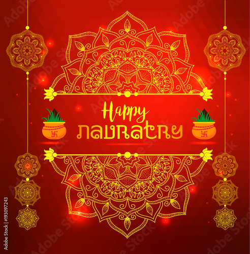 Illustration Of Happy Navratri Celebration Poster Greetings Banner