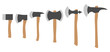 Various Axes Collection, Simple Color Flat Vector Set.