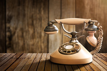 Vintage Telephone On Table