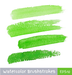 Wall Mural - green watercolor brush strokes. vector illustration.
