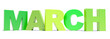 March green text title calendar background on white