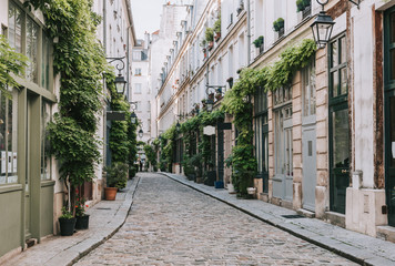 cozy street in paris, france