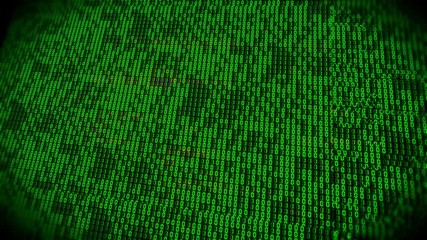 Wall Mural - abstract binary code on computer screen as technology background. it industry, cybersecurity and net