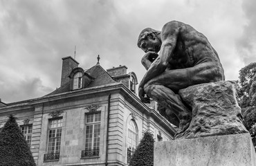 The Thinker (Le Penseur) - bronze sculpture by Auguste Rodin, Paris. France