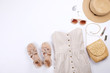 © Evrymmnt - Modern fashionable look for stylish fashion blog lookbook. Flat lay of stylish clothing for woman magazine.