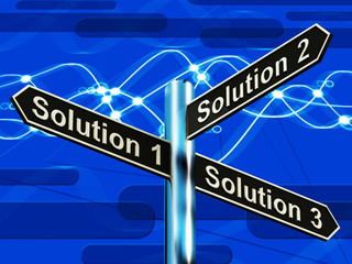 Canvas Print - Solution 1 2 or 3 Choice Showing Strategy Options Decisions 3d Illustration