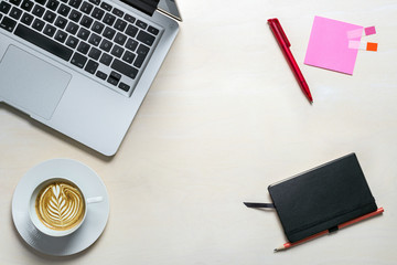 Wall Mural - Blank sticky note with copy space as flat lay from above