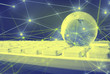 © issaronow - ai brain system data connecting to analysis , light internet social network background, illustration of global web with link to electric information, cyber with group of security, hacker online to net