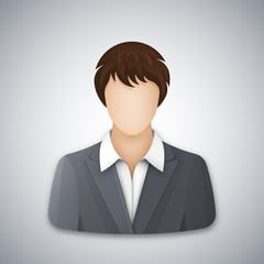 Wall Mural - icon or avatar of a business woman or office worker. a successful young woman with a short haircut d