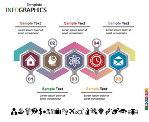 Wall Mural - infographics business template elements