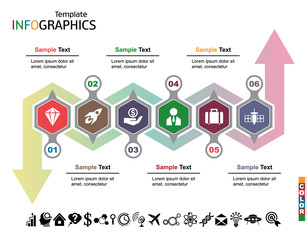 Wall Mural - infographics business template elements