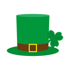 Cylinder hat leprechaun with clover leaf for St. Patrick