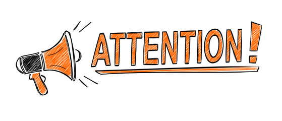 mégaphone attention dessin